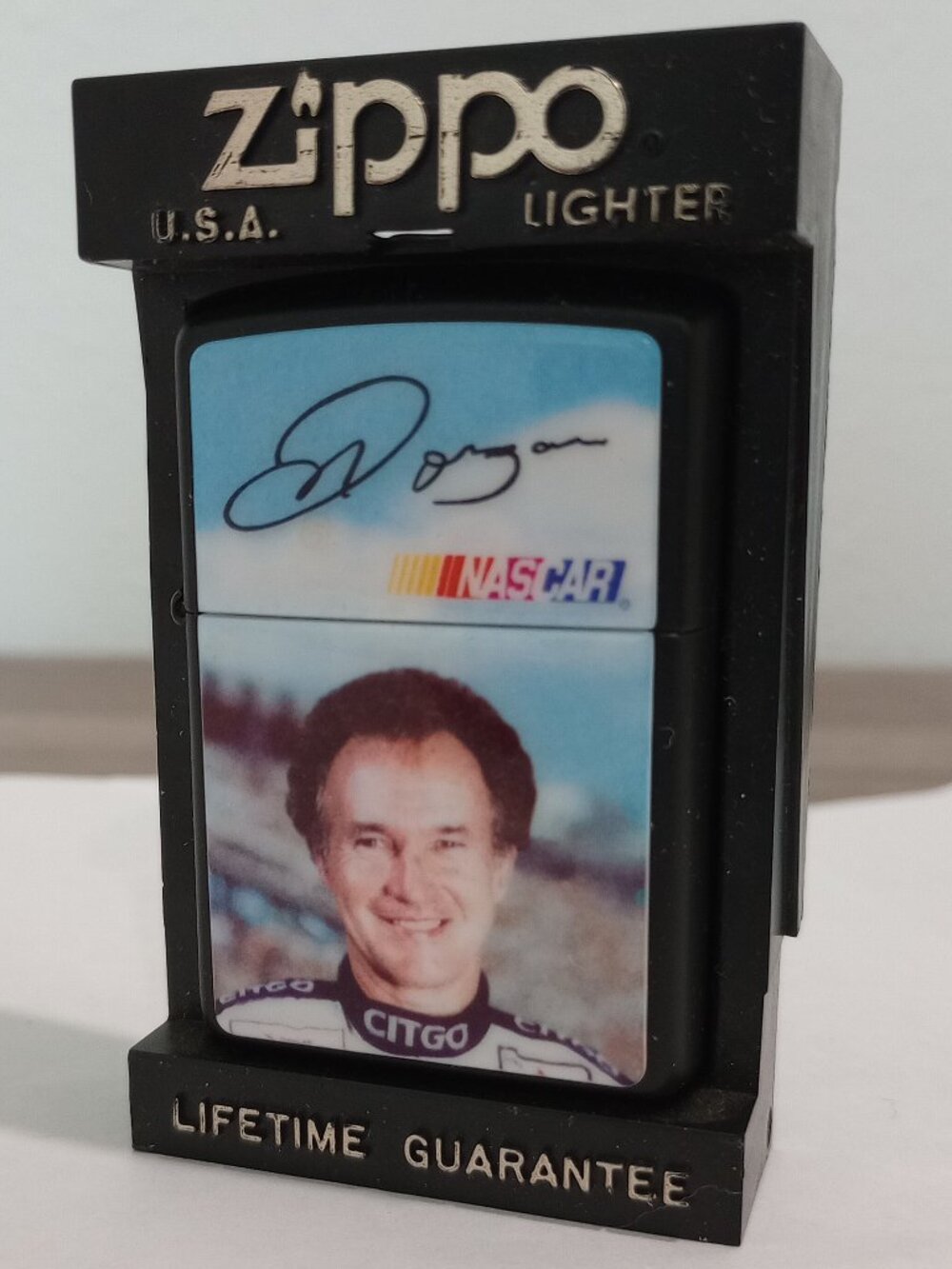 VINTAGE 90s ZIPPO DARRELL WALTRIP NASCAR LIGHTER UNFIRED (NOS)